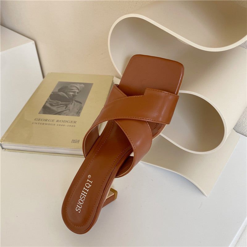 Square head sandals for women