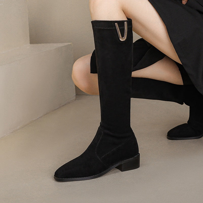 Women's Over-the-knee Low Heel Boots