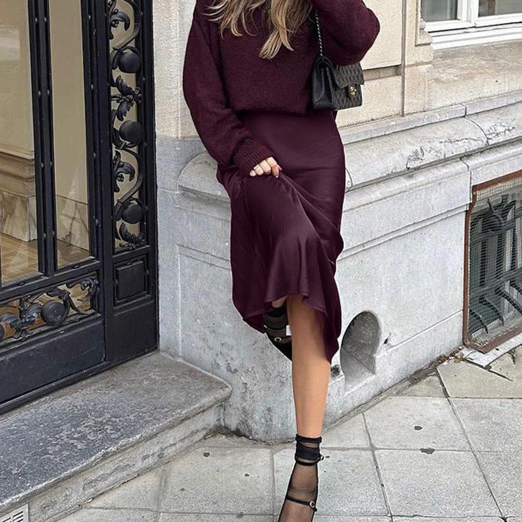 Versatile High Waist Long Skirt