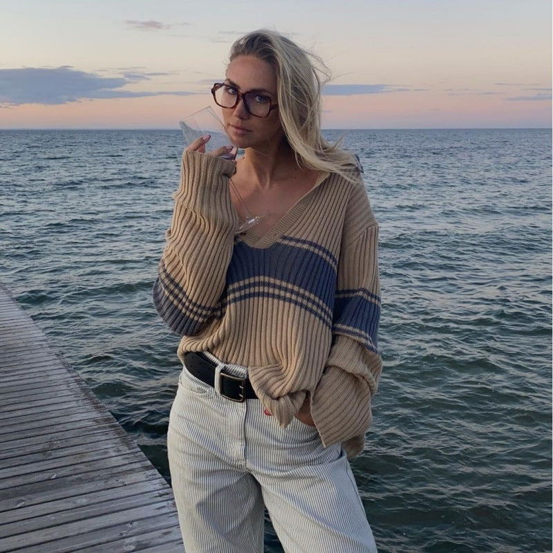 Retro Lapels Sweater