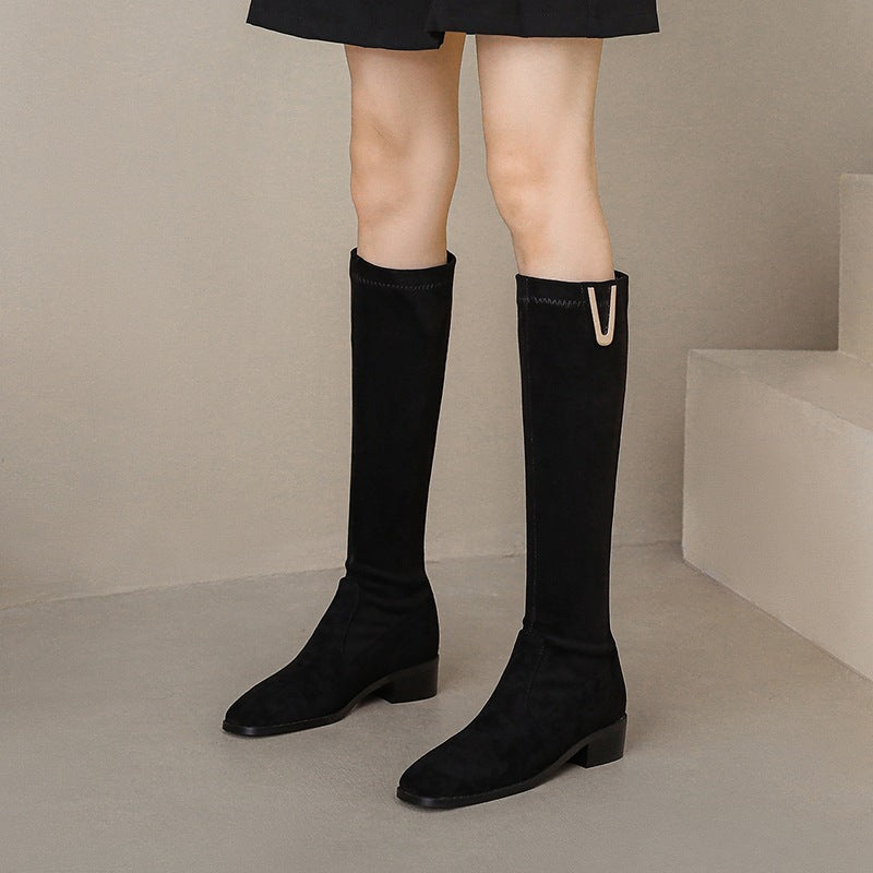 Women's Over-the-knee Low Heel Boots