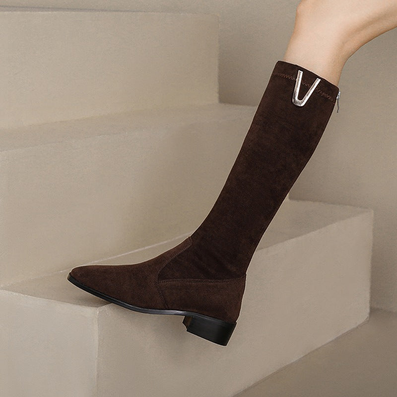 Women's Over-the-knee Low Heel Boots