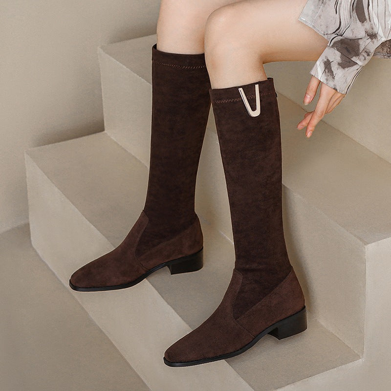 Women's Over-the-knee Low Heel Boots