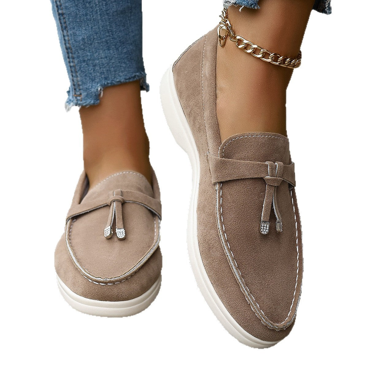Old Money Suede Loafers Women Version