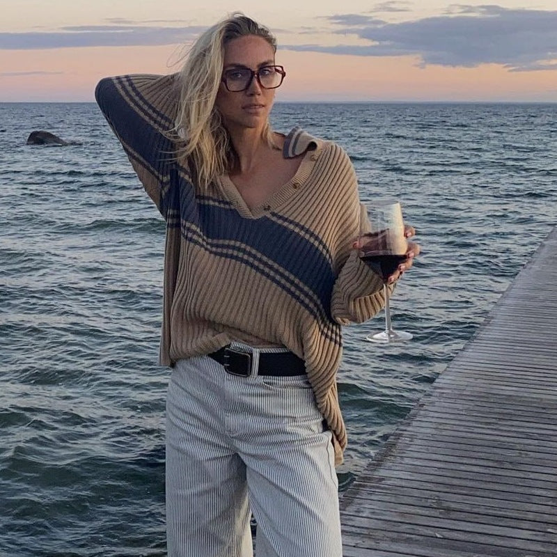 Retro Lapels Sweater